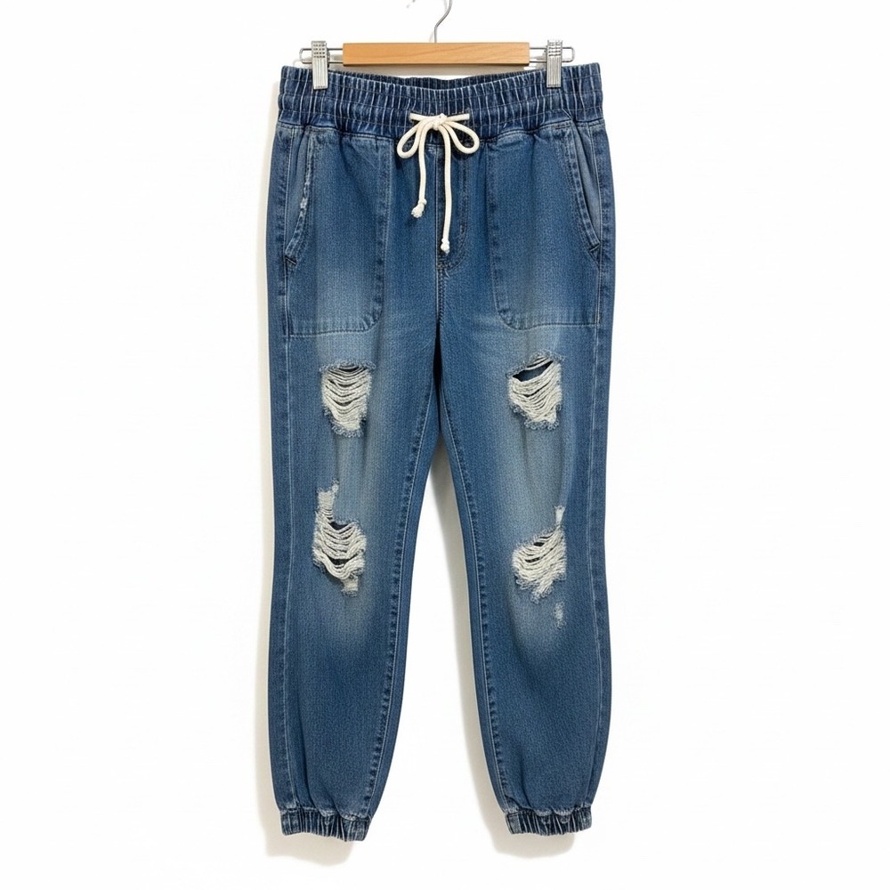 Celebrity Pink Denim Joggers Blue Boho Excellent Small Women